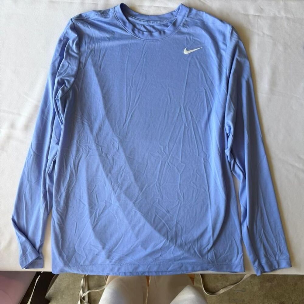 Nike Men's Dri Fit Blue Long Sleeve Shirt